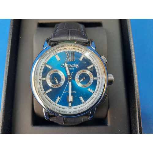 197 - Boxed Gamages Limited Edition Vibrant Calendar Automatic Wrist Watch - serial no. GM10099152