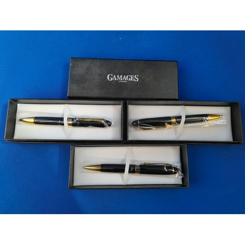 491 - 3 Boxed Gamages Pens