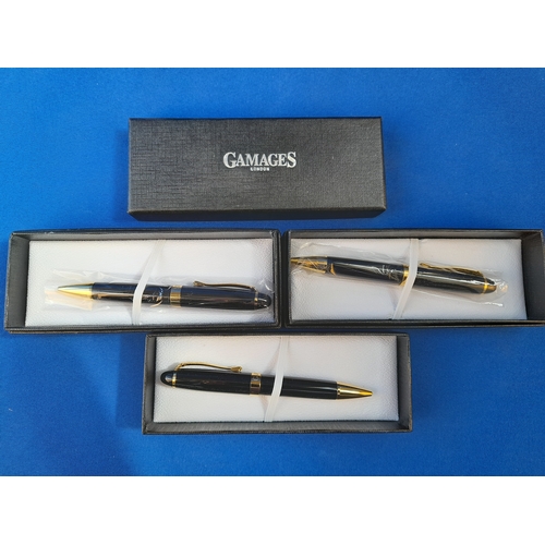 492 - 3 Boxed Gamages Pens