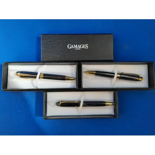 498 - 3 Boxed Gamages Pens