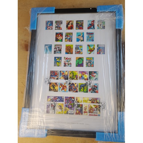 502 - Framed Royal Mail First Day of Issue Marvel Stamps – limited editions 166/495 and 0083/2495