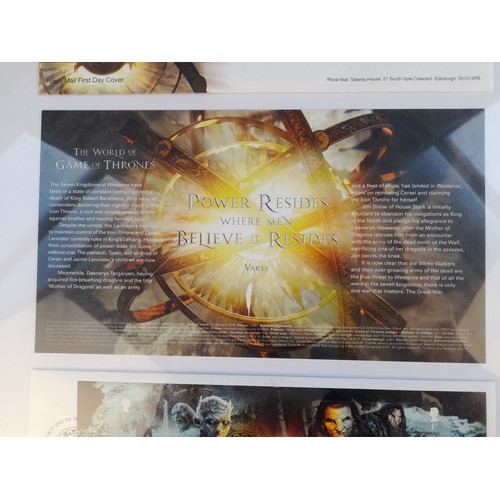 503 - Framed Royal Mail First Day Covers Game of Thrones Stamps – limited edition 031/995 – and The Hobbit... 