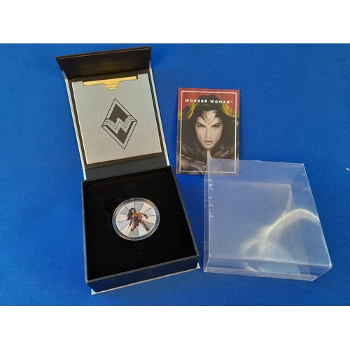 504 - Boxed Royal Canadian Mint Wonder Woman $10 Fine Silver Coin – 15.87g nominal metal weight, 34mm diam... 