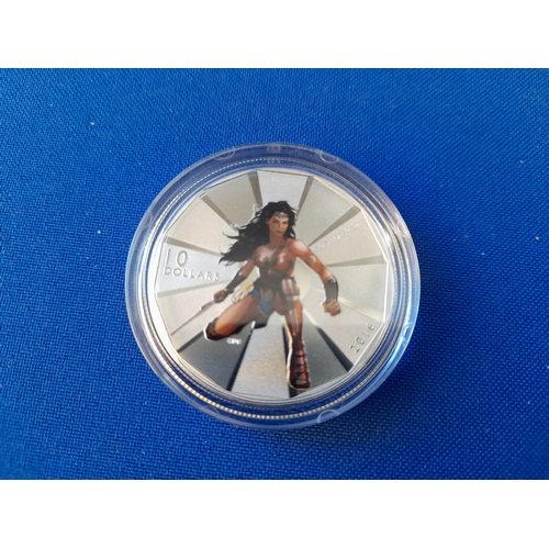 507 - Boxed Royal Canadian Mint Wonder Woman $10 Fine Silver Coin – 15.87g nominal metal weight, 34mm diam... 