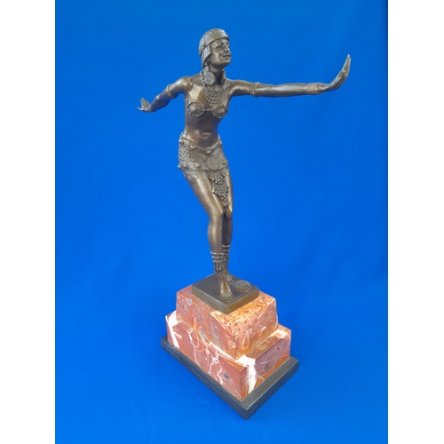 508 - Art Deco Style Bronze Mounted Dancer Figure on Marble Base – signed ‘D. H. Chiparus’