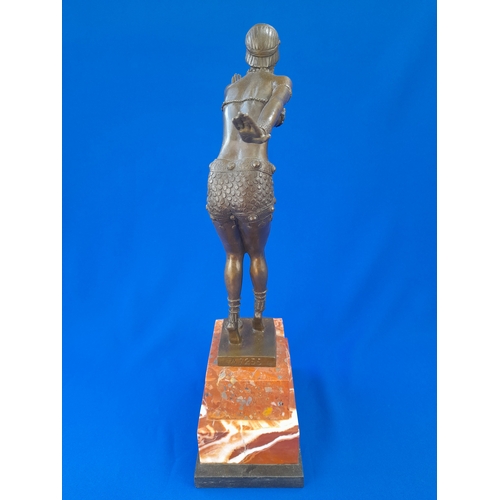 508 - Art Deco Style Bronze Mounted Dancer Figure on Marble Base – signed ‘D. H. Chiparus’