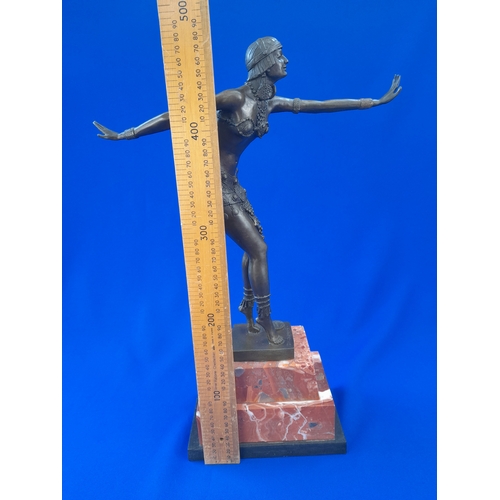 508 - Art Deco Style Bronze Mounted Dancer Figure on Marble Base – signed ‘D. H. Chiparus’