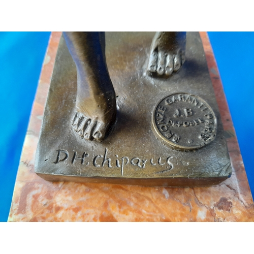 508 - Art Deco Style Bronze Mounted Dancer Figure on Marble Base – signed ‘D. H. Chiparus’