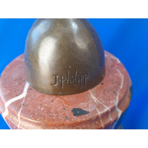 513 - Art Deco Style Bronze Mounted Dancer Figure on Marble Base – signed ‘J Philipp’