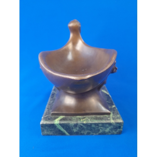 517 - Art Deco Style Bronze Mounted Bowl/Boat with Male and Female Relief Decoration