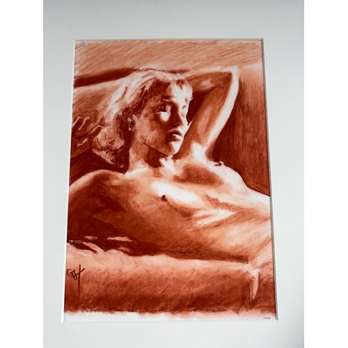 624 - 20th Century Pastel, Study of a Nude Lady signed GH