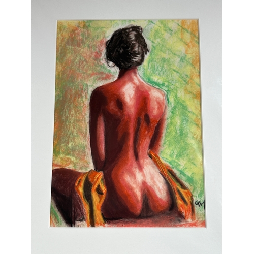 625 - 20th Century Pastel, Study of a Nude Lady signed GH