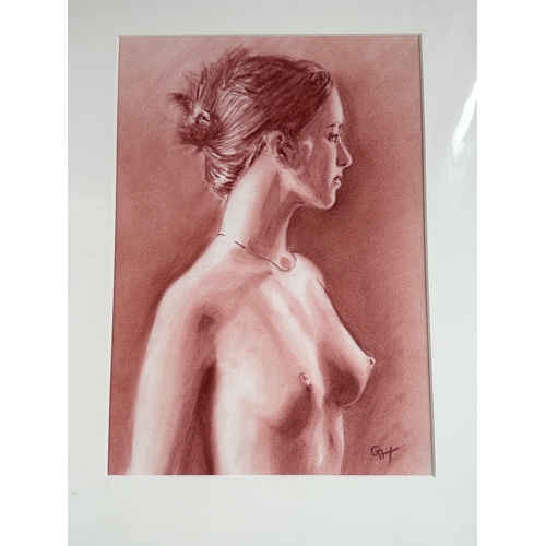 626 - 20th Century Pastel, Study of a Nude Lady signed GH