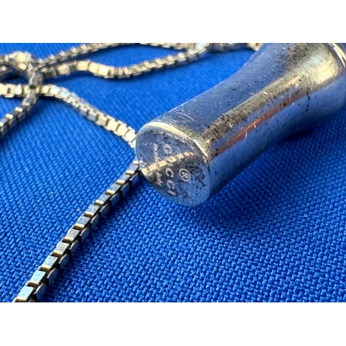 5 - Gucci 925 Silver Bamboo Pendant & Chain 40.4g