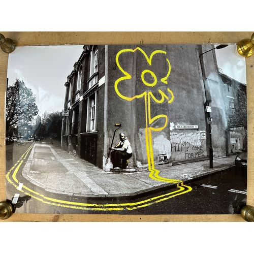 637 - Two Laminated Banksy Posters - See both pictures