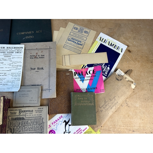 423 - Vintage Ephemera including Diary, National Savings Stamp Books, Programmes, Year Book etc.