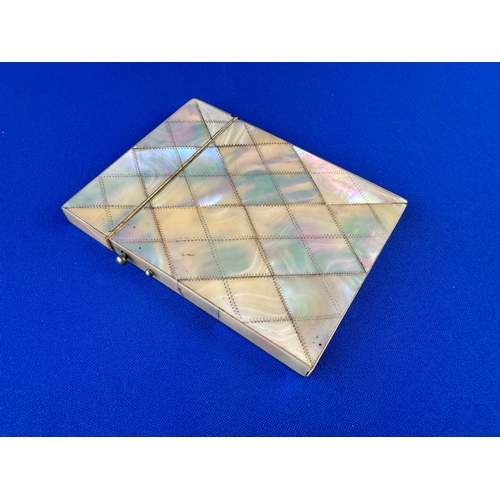 432 - Antique Mother of Pearl Calling Card Case