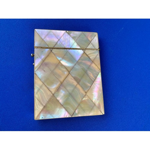 432 - Antique Mother of Pearl Calling Card Case