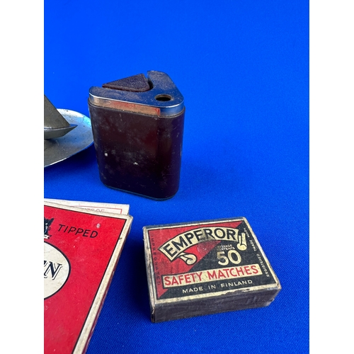 436 - Group of Smoking Related items including: Vintage Players Navy Cut & Craven A Cigarette boxes with C... 