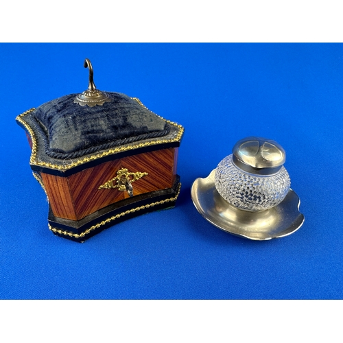 441 - Unusual Pocket Watch Stand & Art Nouveau Inkwell