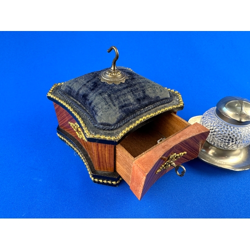 441 - Unusual Pocket Watch Stand & Art Nouveau Inkwell