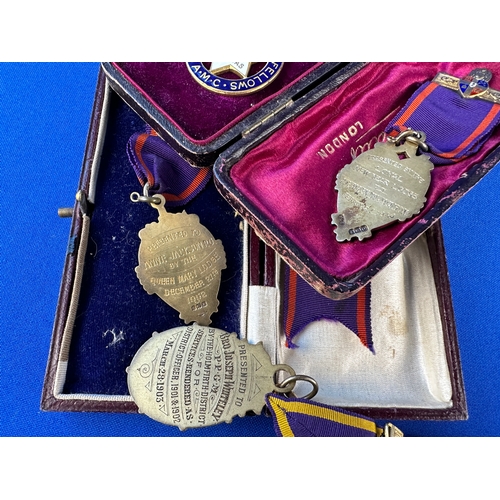 150 - Group of Masonic Medals including Hallmarked Silver