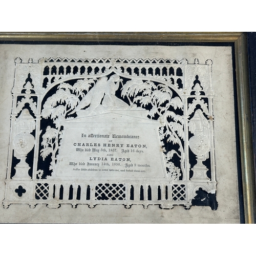 416 - Framed Victorian Mourning Card