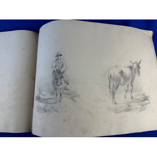 647 - Vintage Sketchbook Full of Original Pencil Drawings