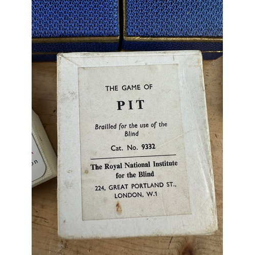 297 - Vintage Card Games including 'The Game of Pit' Braille Edition