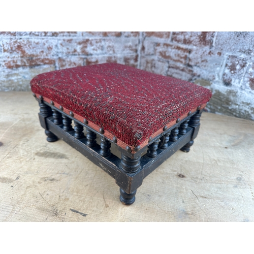 855 - Vintage Upholstered Footstool