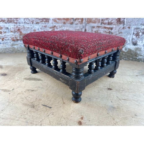 855 - Vintage Upholstered Footstool