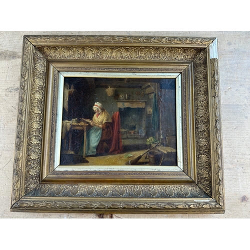 645 - Antique Dutch School Style Oil on Canvas