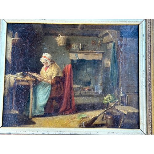 645 - Antique Dutch School Style Oil on Canvas