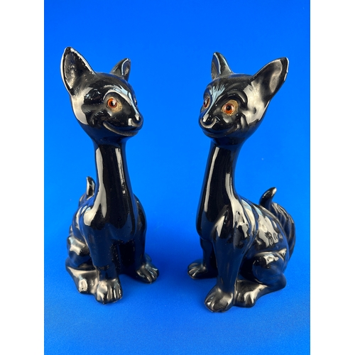 561 - Two Mid Century Ceramic Cat Figures