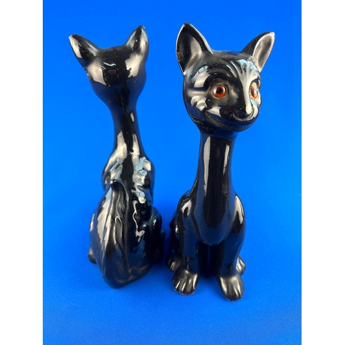 561 - Two Mid Century Ceramic Cat Figures