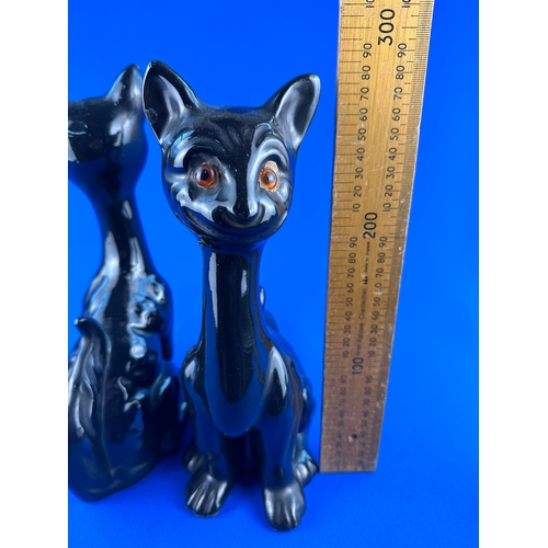 561 - Two Mid Century Ceramic Cat Figures