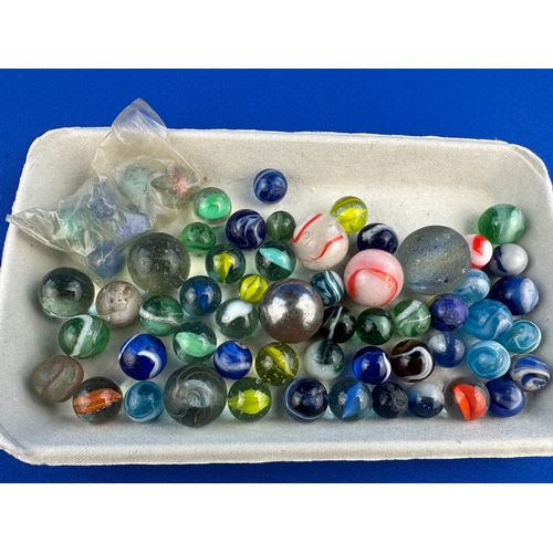 300 - Small Tray of Vintage Marbles