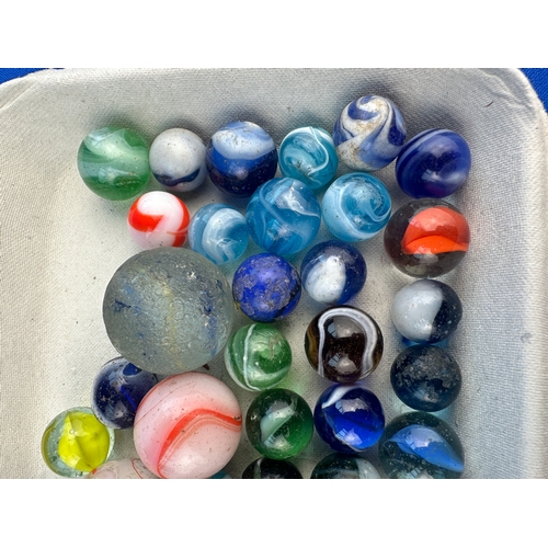 300 - Small Tray of Vintage Marbles