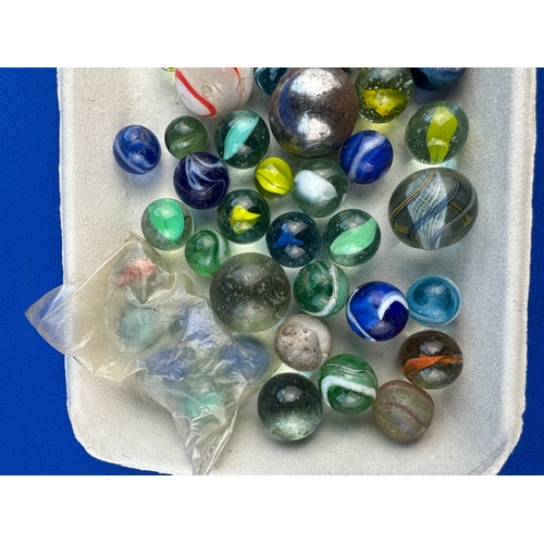 300 - Small Tray of Vintage Marbles