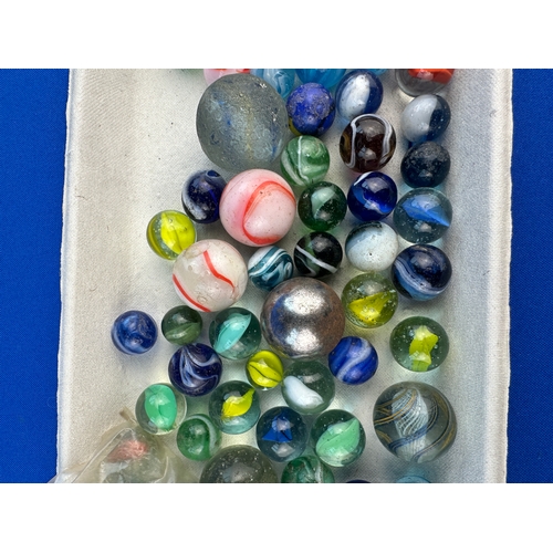 300 - Small Tray of Vintage Marbles