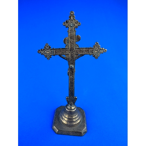 410 - Free Standing Brass Crucifix