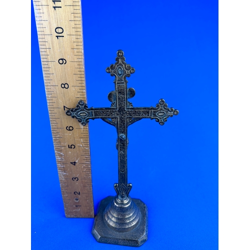 410 - Free Standing Brass Crucifix