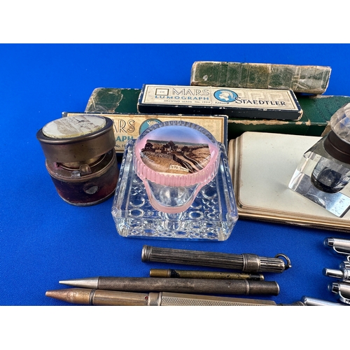 415 - Mixed Lot including Hallmarked Silver Antique Pencils, Vintage Parker, Schaefer & Papermate Pens, Au... 