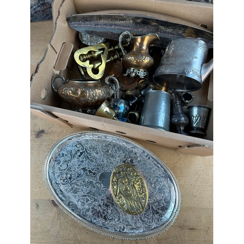 394 - Box of Mixed Metalware Items