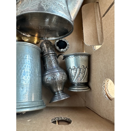 394 - Box of Mixed Metalware Items