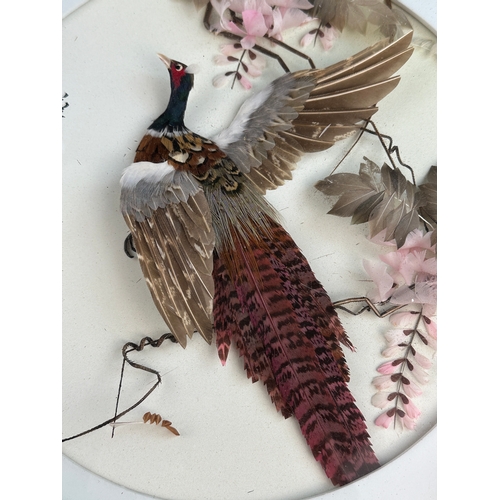 401 - Chinese Feather Diorama depicting a Pheasant