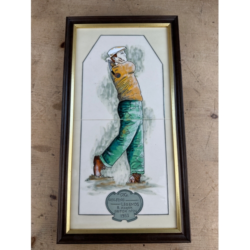 402 - Maws Majolica Novelty Golfing Tiles