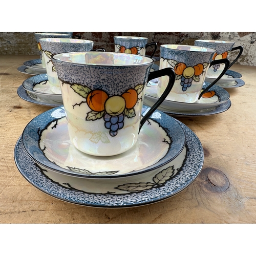 569 - Vintage Czech Lusterware Tea Service