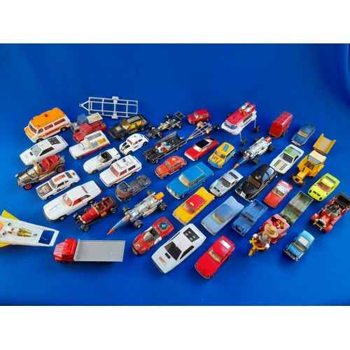 308 - 2 Trays of Playworn Corgi Toys Diecast Vehicles