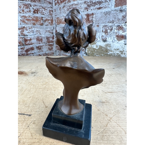 375 - Cold Cast Bronze Art Nouveau Female Bust after Henri Jacobs